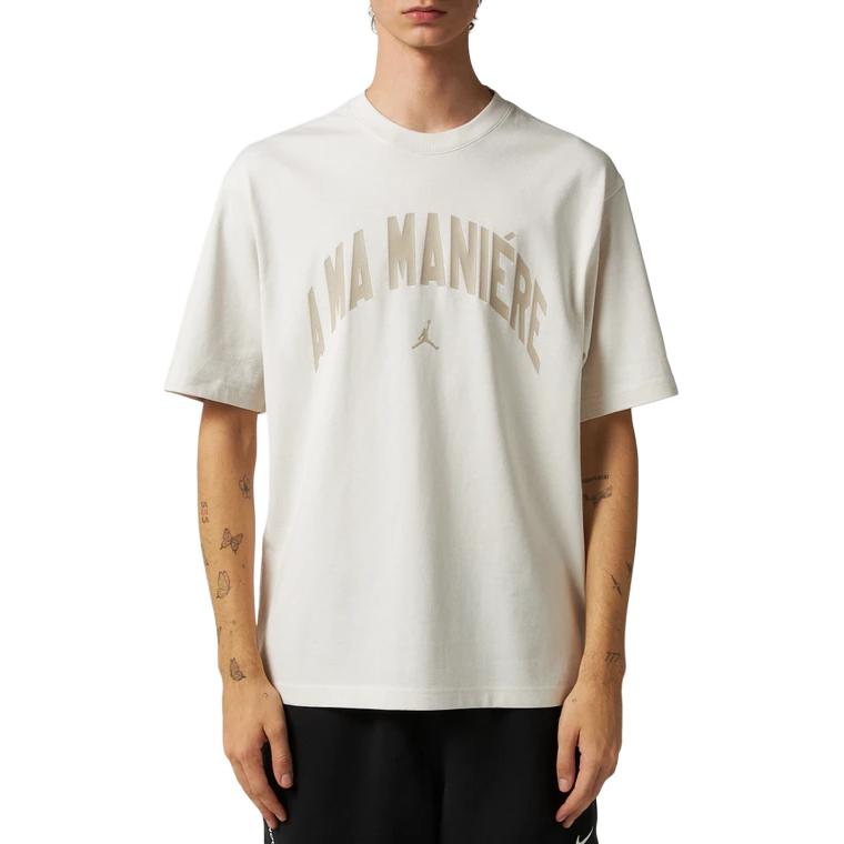 Jordan XA Ma Maniére FW24 Модный пуловер с логотипом и коротким рукавом, футболка унисекс, белая HF0538-030