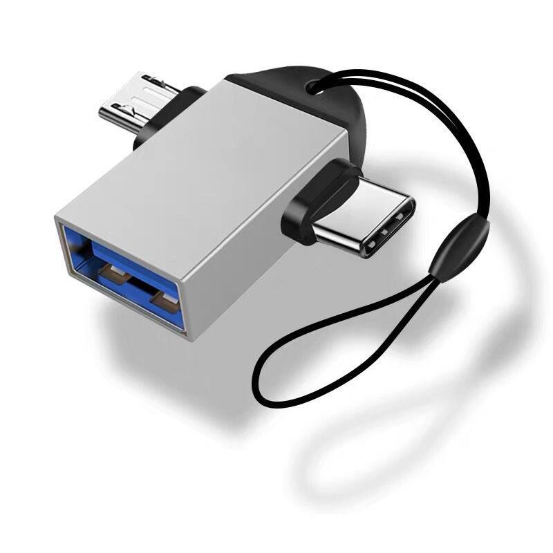Адаптер OTG 2-в-1 Адаптер Micro USB Type C к USB 3.0 Type-C Преобразователь адаптера USB C OTG