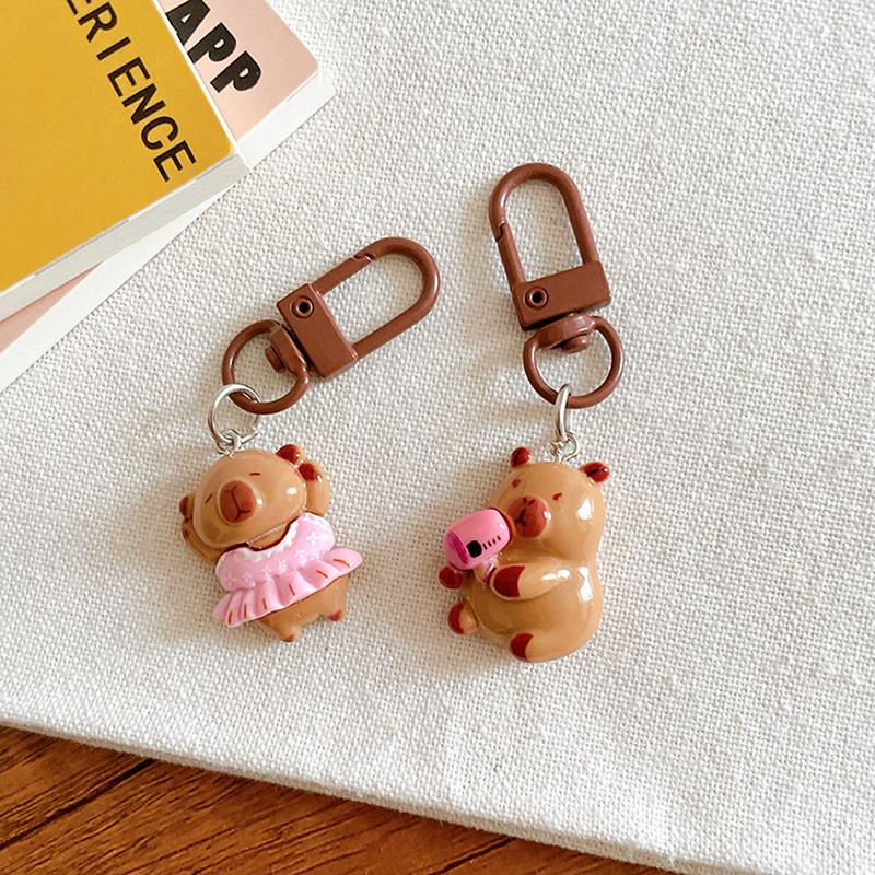 1 шт. мультяшный капибала брелок креативный капибара телефон кулон наушники чехол подвески сумка декор автомобильный брелок аксессуары