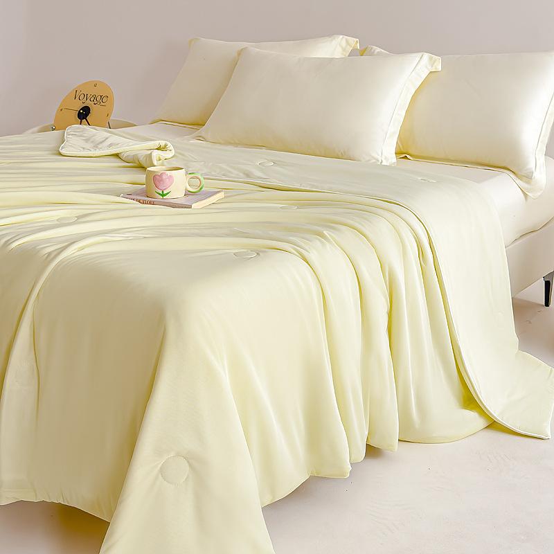 Ice Silk Summer Air Conditioning Cooling Quilt Comforter Lightweight Blankets Skin-friendly Breathable Water Washable Fabric