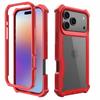 2 IN 1 Hit Armor Shockproof Armor Phone Case for IPhone 17 Air 16 E 15 14 Plus 13 12 11 Pro Max Bumper Clear Acrylic Hard Cover