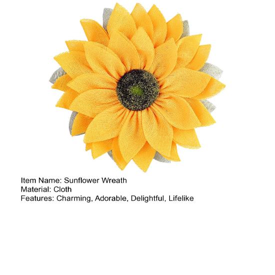 Подсолнуховый венок 16,54 дюйма для входной двери, искусственная подсолнуховая мешковинная гирлянда, фермерский дом, подвесная уличная приветственная табличка для дома, стены, сада, двора