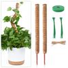 Pack Of 2 70 Cm Monstera Moss Rod Plant Stick With 4 Wooden Plant Labels Indoor Plants 10 Cable Ties 4 M Jute String And 20 M Rolled Wire