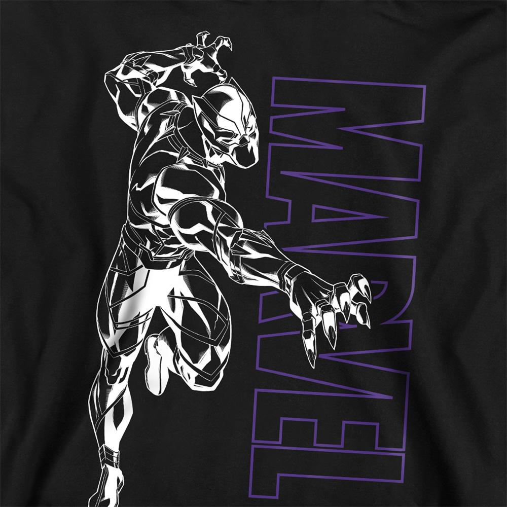 Black Panther Childrens/Kids Outline Pull Over Hoodie