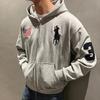 European and American Embroidered Patchwork Retro Street Trend Y2k Zipper Hoodie
