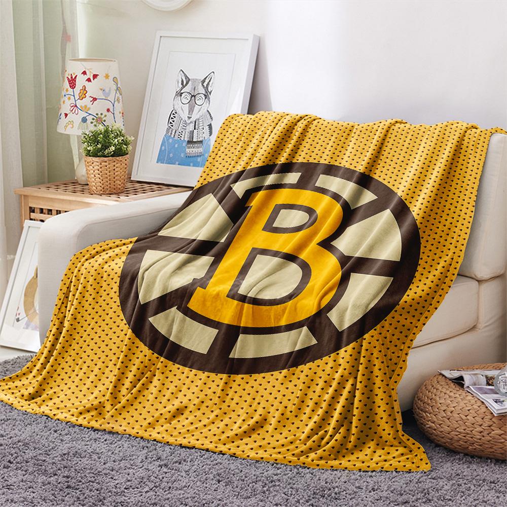 Boston Bruins Flannel Blanket, High quality Comfortable for All Seasons, Home Decor, Warmth and Comfort