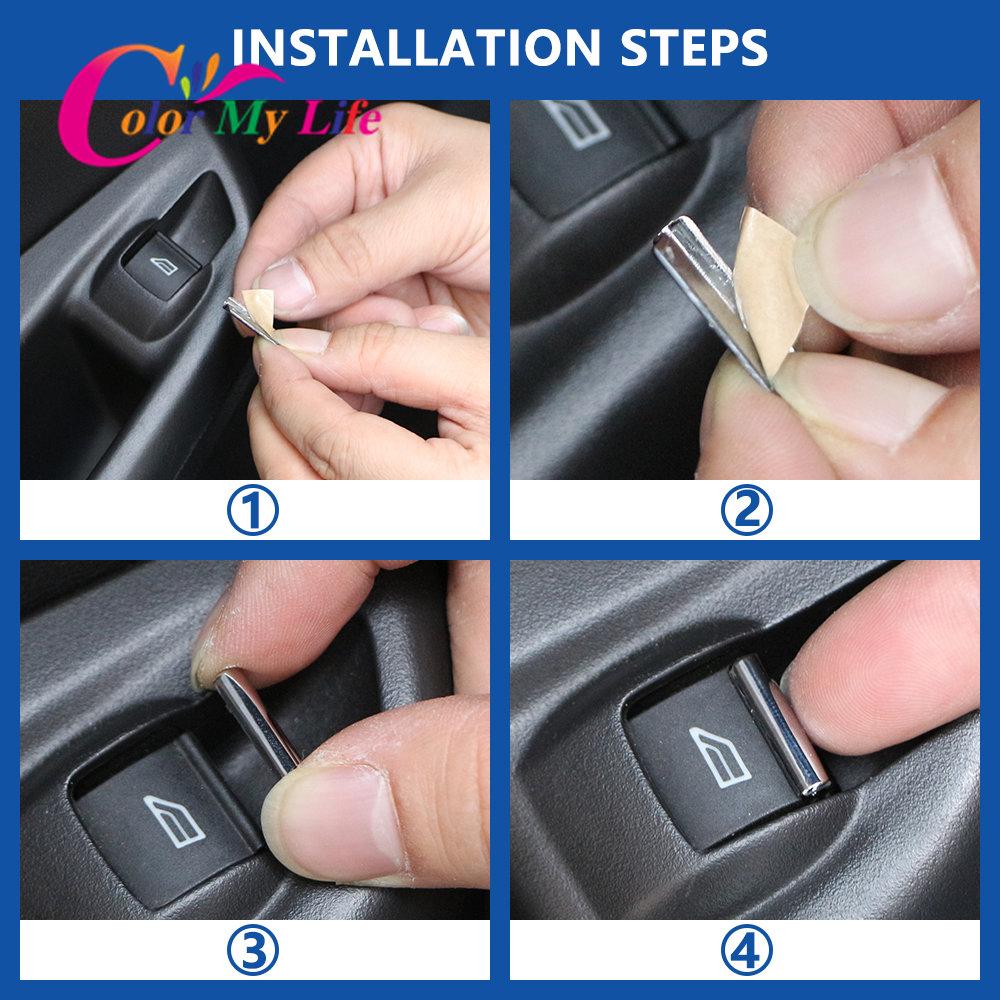 7Pcs/Set Car Window Lifter Buttons Trim Decoration Sticker Accessory for Ford Focus 2 MK2 3 MK3 2005 - 2018
