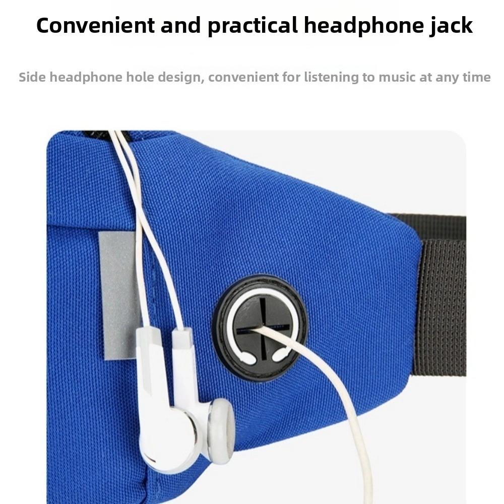 Waterproof Crossbody Chest Bag with Headphone Jack Running Waist Bag Men Fanny Phone Pack Couple