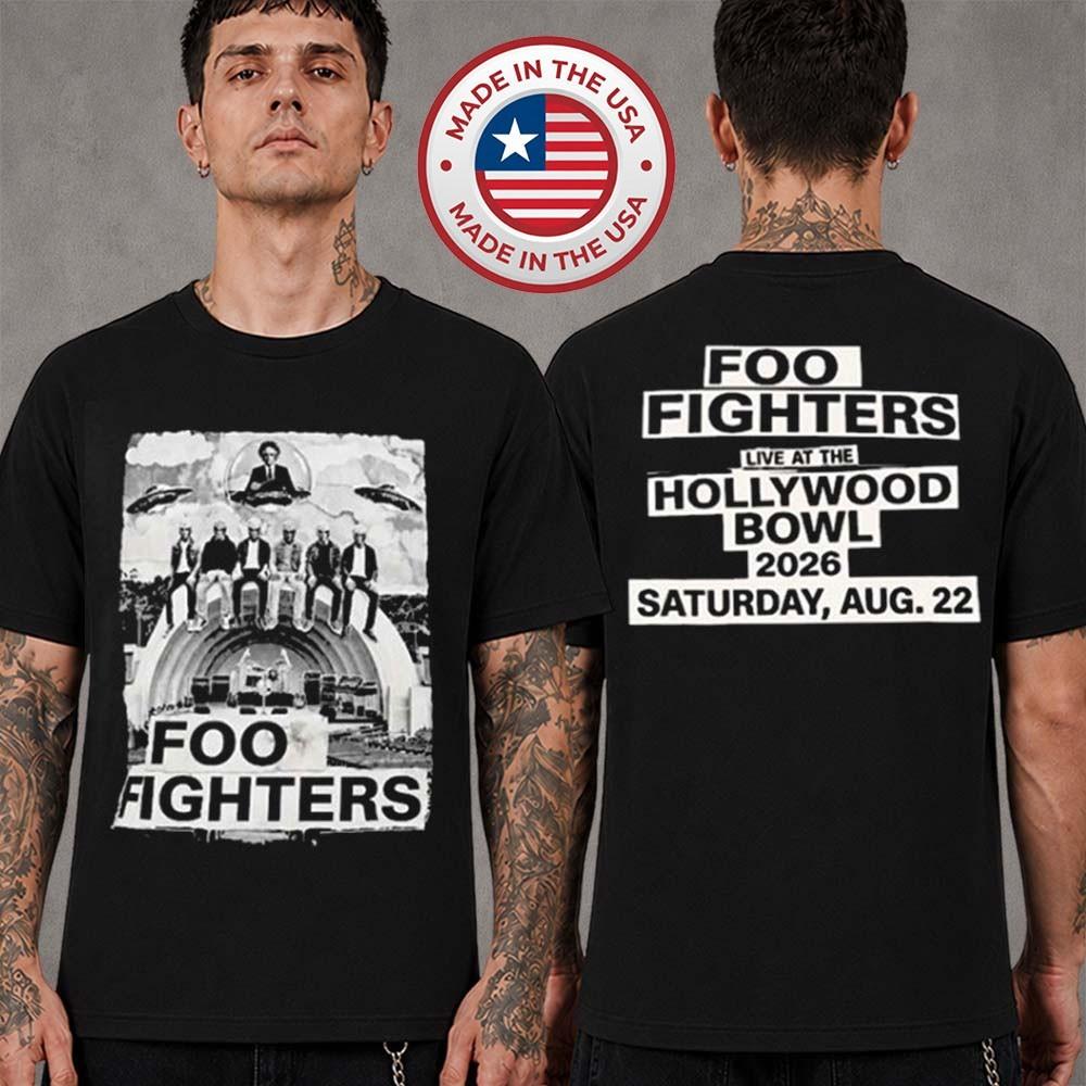 Foo Fighters Hollywood Bowl Los Angeles 2026 Concert T-Shirt S-5XL