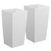 Tall Planters Set of 2, 750 mm Large Outdoor Taper Planters for Outdoor Indoor Plants, Front Porch Plastic Modern Flower Pots with Casters, Inner Pot