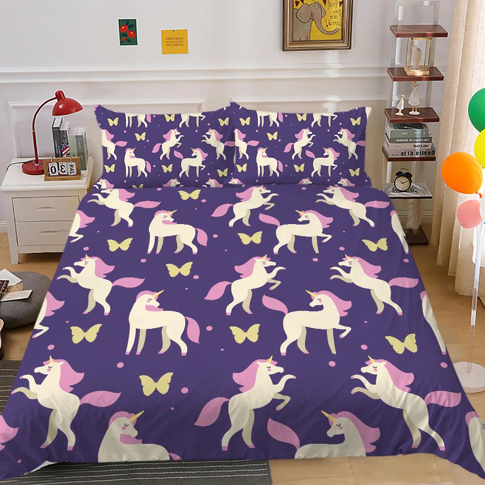 2023 Новый стильный комплект одеяла с подушкой для постельного белья, уникальный дизайн, домашний текстиль, пододеяльник с принтом единорога, комплект для девочек, один пододеяльник
