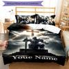 3pcs Custom Name Cartoon Knights Templar Bedding Set Duvet Cover Closure Includes 1 Duvet Cover & 2 Pillowcases for All Seasons Bedroom Decor