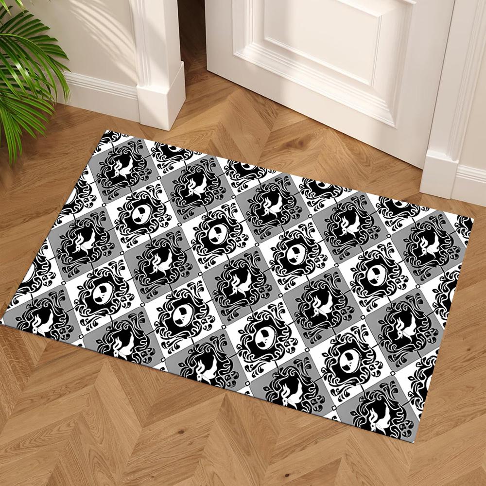 Jack Skellington Area Rug Perfect for Outdoor Kitchen Decorate room Foyer Anti-slip Rug Anime Office Decor Birthday/Christmas Gift