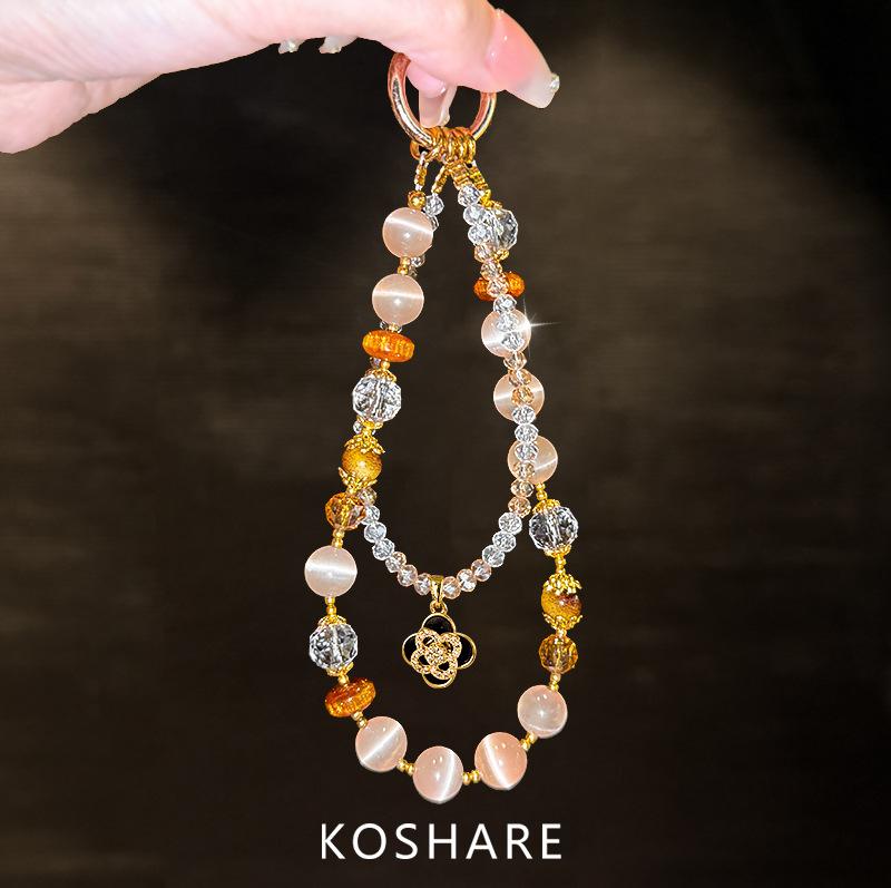 Times come and go, flash diamond messenger mobile phone chain, light luxury, high-end crystal bag pendant, Fall protection portable lifting chain