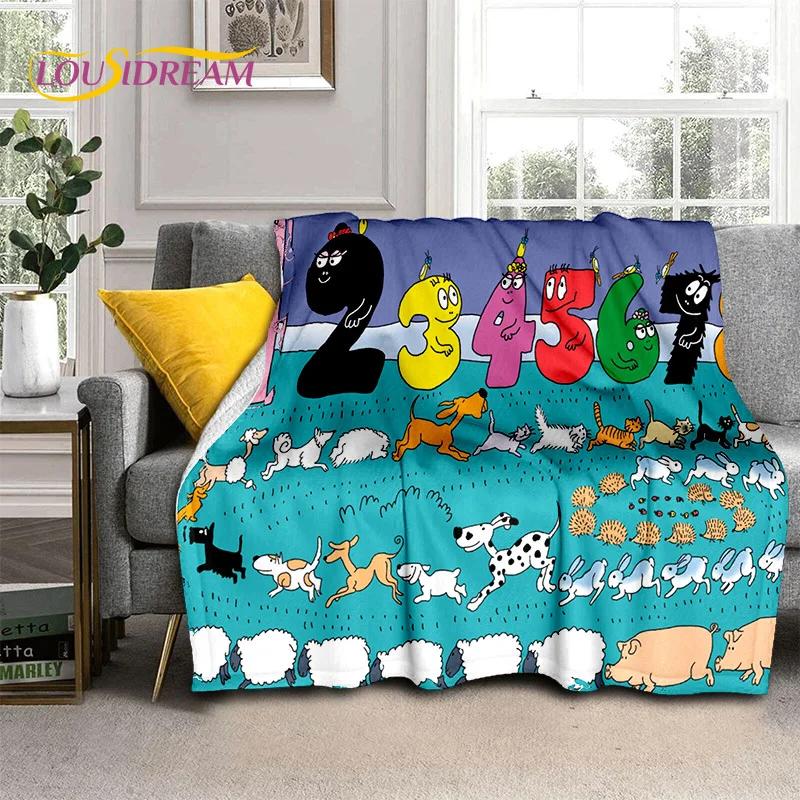 3D Cartoon Les Barbapapa Family Soft Blankets,Keep Warm Throw Blanket Comfortable Blanket for Picnic Beds Sofa Home Bedroom Kids