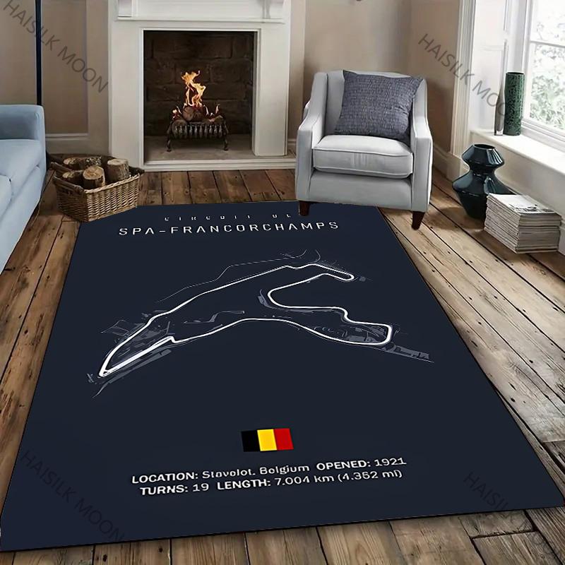 F1 Имола Монако Трасса Напечатанный Четыре Сезона Ковер для Комнаты Дивана, Декоративный Коврик на Тему Формулы 1 Мотоспорт, Ковер для Любителя Гонок