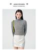 Women's Short Slim-Fit Gray Wool Turtleneck Sweater - Elegant Autumn/Winter Knitwear