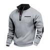 Autumn Winter Men's Fleece Sweatshirt Stand Collar Half Zipper Long Sleeve Casual Sports Pullover Hoodie Men Tops
