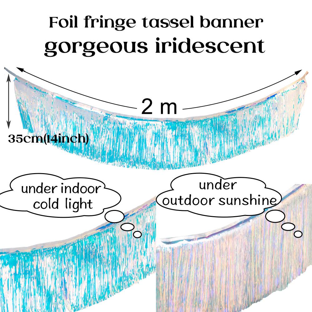 Premium Foil Fringe Tinsel Garland Creative 2M 4 Layers Foil Banner Birthday Party Wedding Decoration Christmas Home Wall Decor
