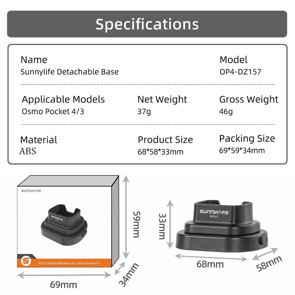 2-IN-1 Desktop Base Detachable Extension Mount for DJI Osmo Pocket 4 3 Action Camera Accessories