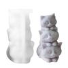 Форма для свечей «Стопка кошек» 3D Силиконовая форма для свечей в виде кошки Силиконовая форма для изготовления свечей в виде стопки из трех кошек Многоразовые инструменты для изготовления мыла