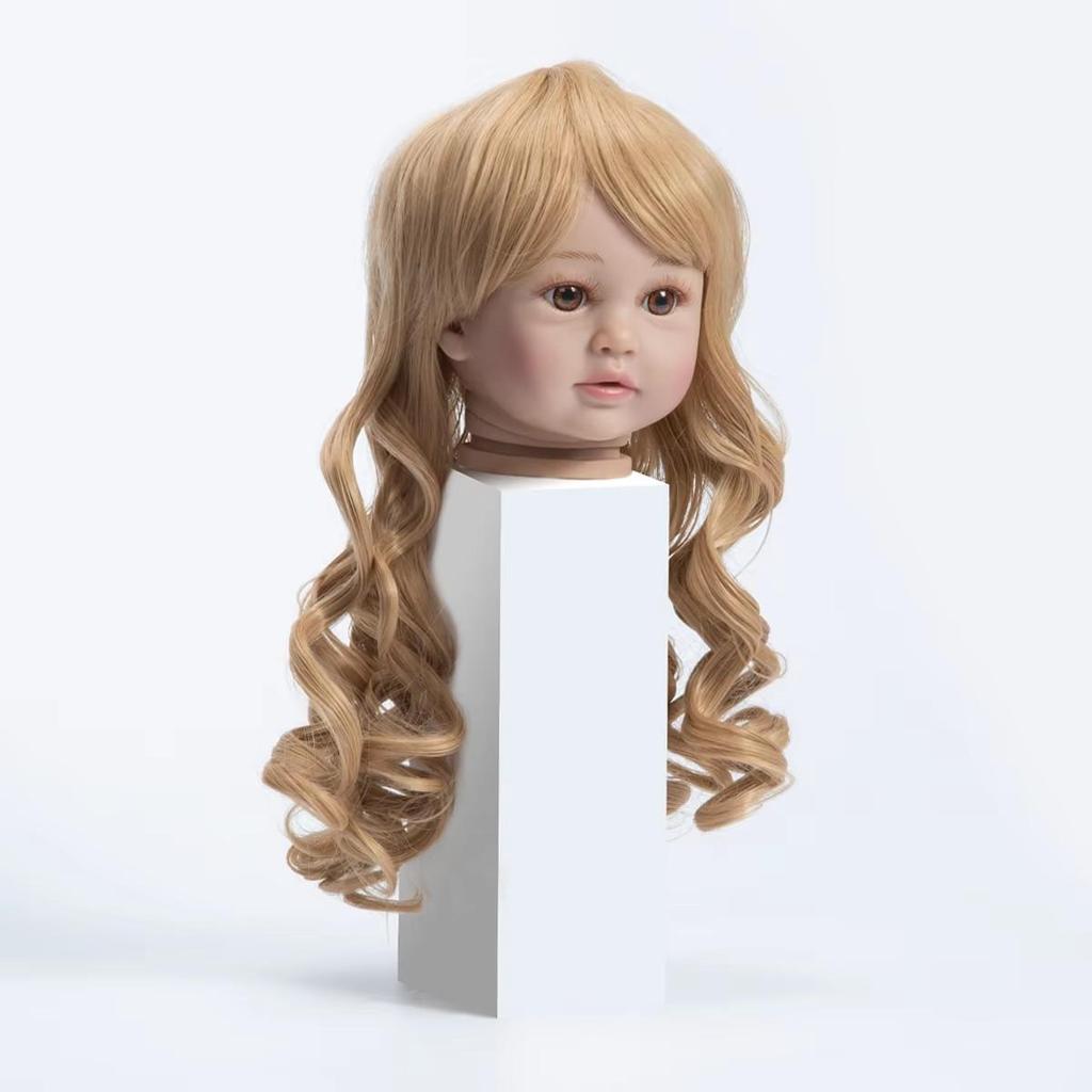 Высокотемпературный парик из проволоки, костюм, 22-23 дюйма, для кукол реборн, ручная работа, гладкие длинные волосы, аксессуары для кукол