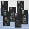 Line Art Woman Abstract Phone Case for Samsung Galaxy Note 20 Ultra 10 Lite 9 8 S22 Plus M31 M30s M11 M12 M21 TPU Black Cover