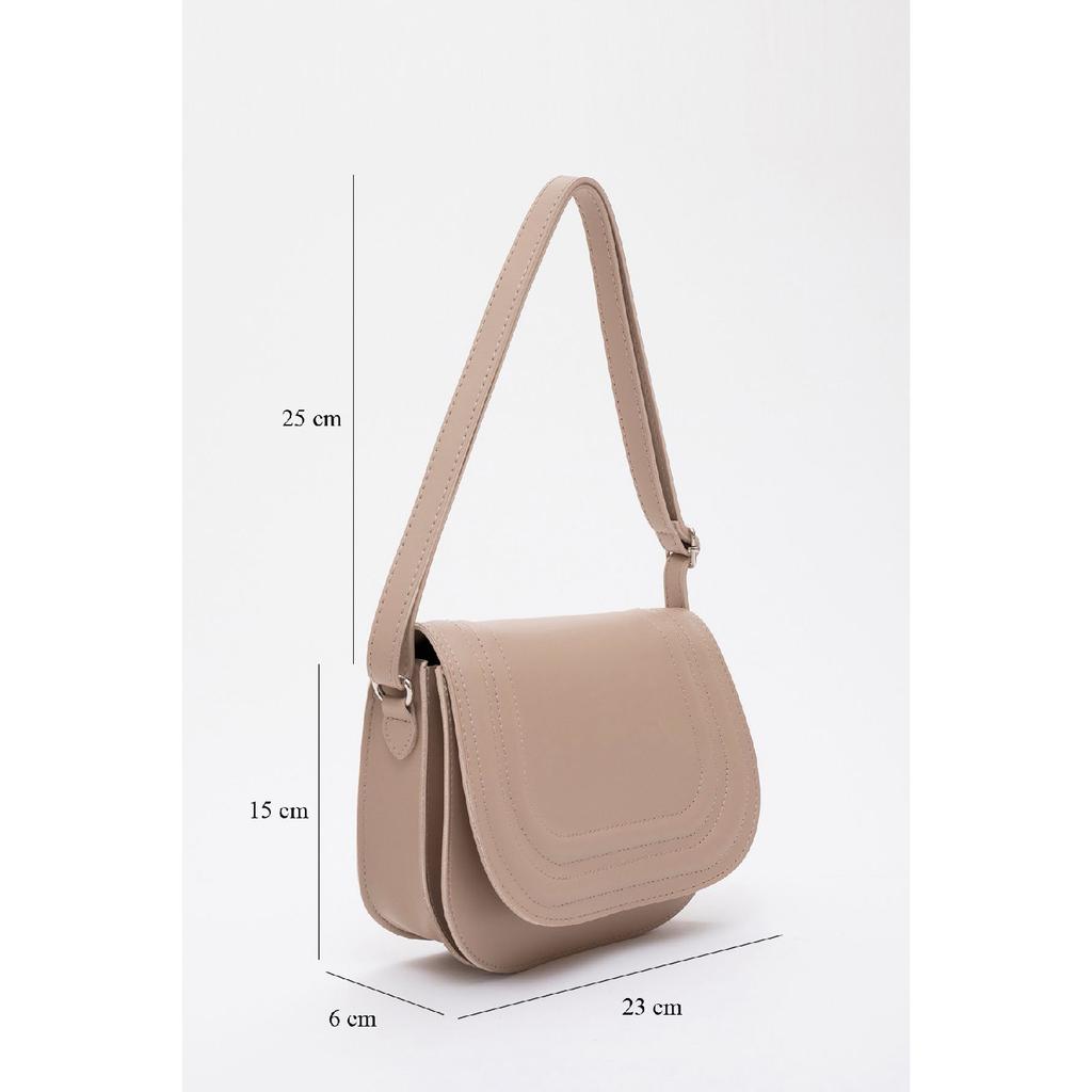 Black Shk93 Artificial Leather 2 Compartment Adjustable Strap Shoulder Bag L:15W:23W:6 Cm