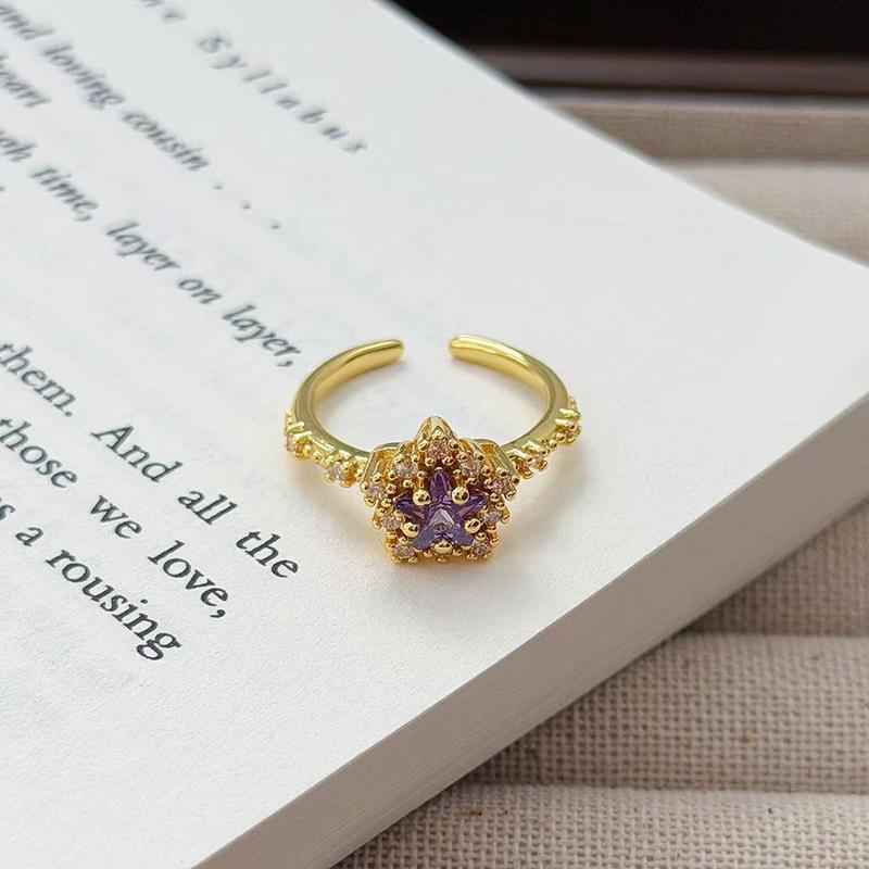 Средневековое французское ретро кольцо с открытой шинкой и полным бриллиантом, модное, с высоким чувством стиля и темпераментом, нишевый дизайн, изысканные бриллиантовые аксессуары для женщин