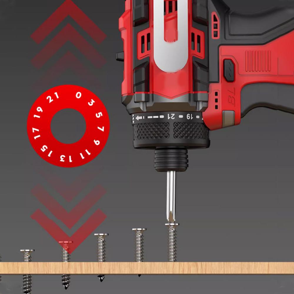 80N.m 18V Brushless Electric Drill Cordless Knockable Driller Driver Screwdriver Li-ion Battery Electric Power Tools