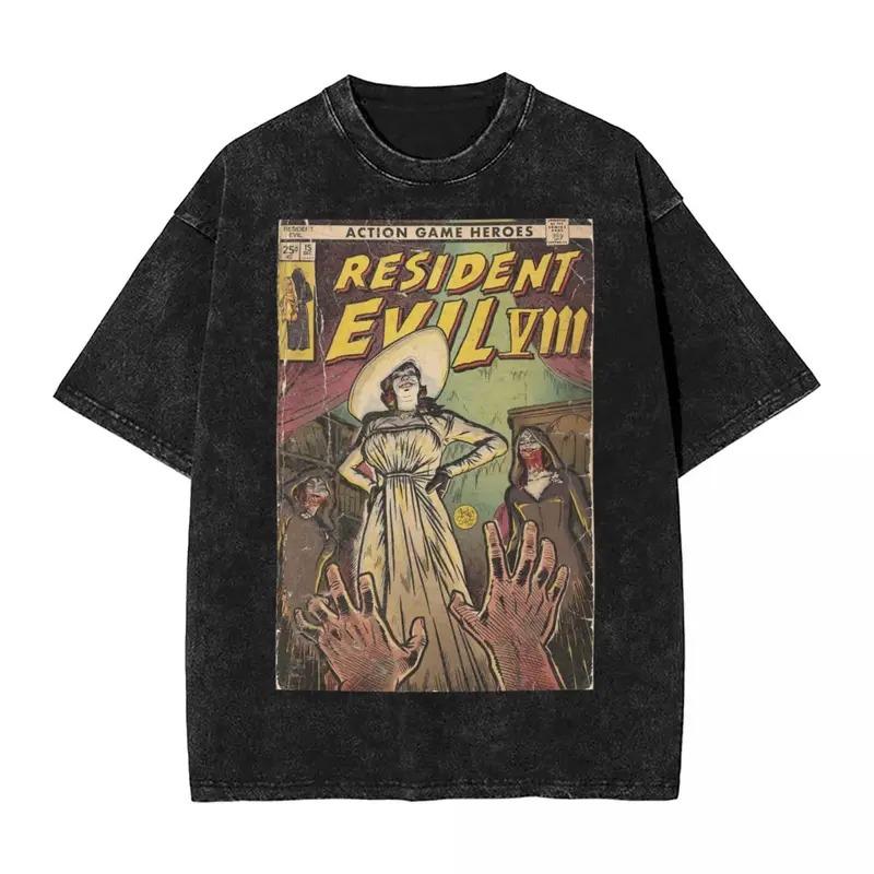 Residents Evils Biohazard 3 T Shirt Washed Short Sleeve Harajuku T-Shirts Horror Game Fashion Women Tops Graphic Tops Tees