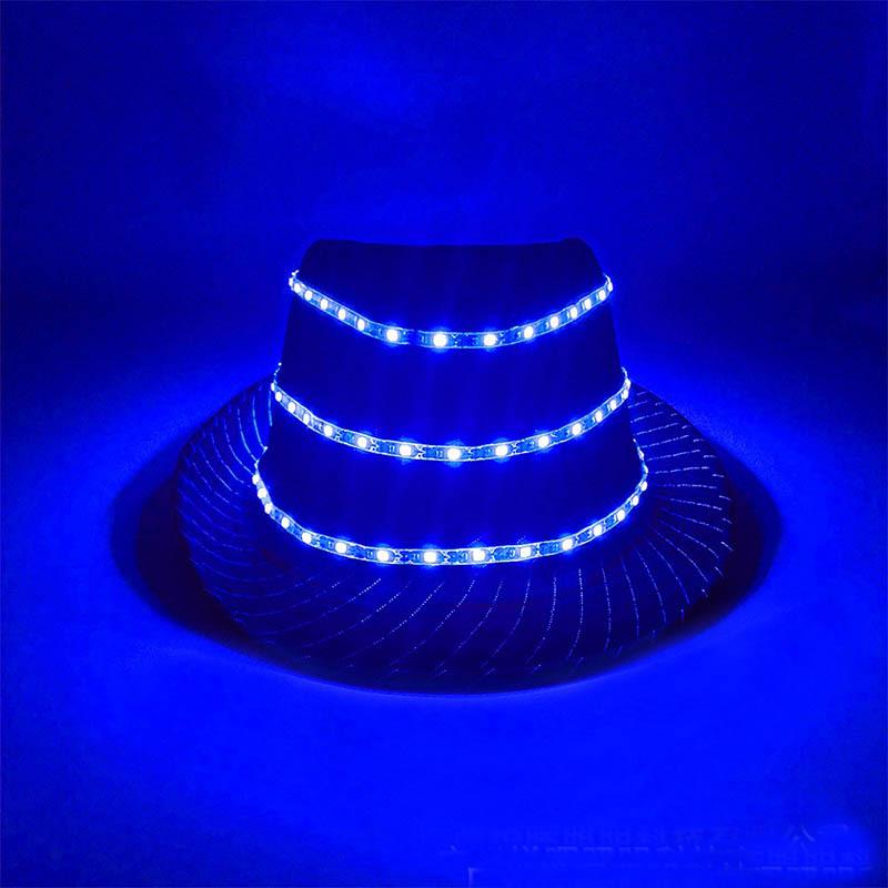 Светодиодная светящаяся шляпа-цилиндр британского джентльмена - Стильный тренд для выпускных вечеров и джазовых мероприятий