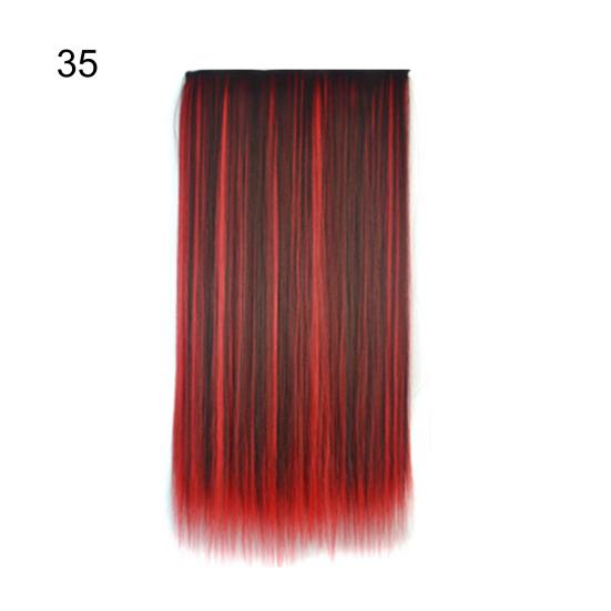 Colorful Straight Hair Extensions Rainbow Multi-Color Clip In Synthetic Long Hairpiece Party Highlights Clip In Hair Extensions