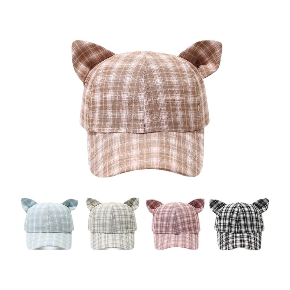 Cute Design Cat's Ears Baseball Cap Retro Fashion Cat Ear Bow Baseball Cap Casual Wear