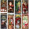 Christmas Old Man Door Banner Hanging Door Cover Banner Snowman Photography Background Indoor And Outdoor Porch Decoration