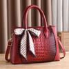 Top Handle Handbags Women Purse Crocodile Pattern Faux Leather Tote Bags Satchel Bags Zipper Handbag Work Business Vintage Shoulder Bag for Women