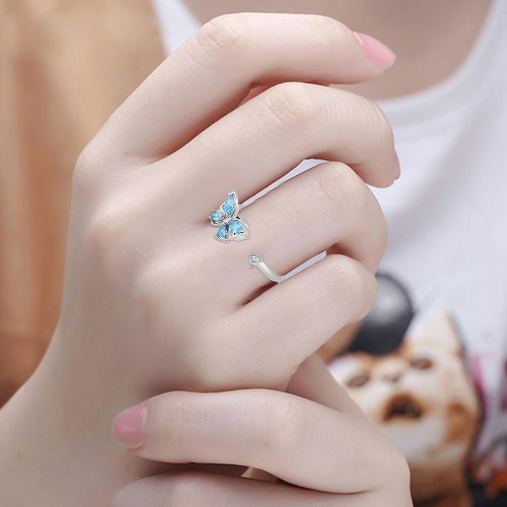Регулируемое кольцо для большого пальца в форме бабочки, вращение от стресса, тревожные кольца, женские украшения