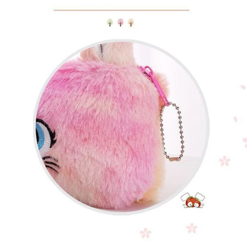 Kawaii Cat большой емкости пенал на молнии, красивая мультяшная креативная плюшевая пенал для девочек сумка для хранения канцелярских принадлежностей