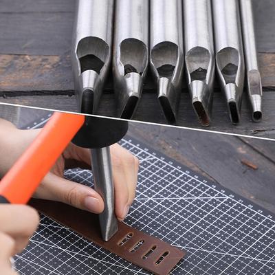 1 шт. Новый кожаный ремень Пробойник для кожаных отверстий DIY Инструменты для рукоделия Круглый пробойник Полый пробойник Стальной эллиптический пробойник