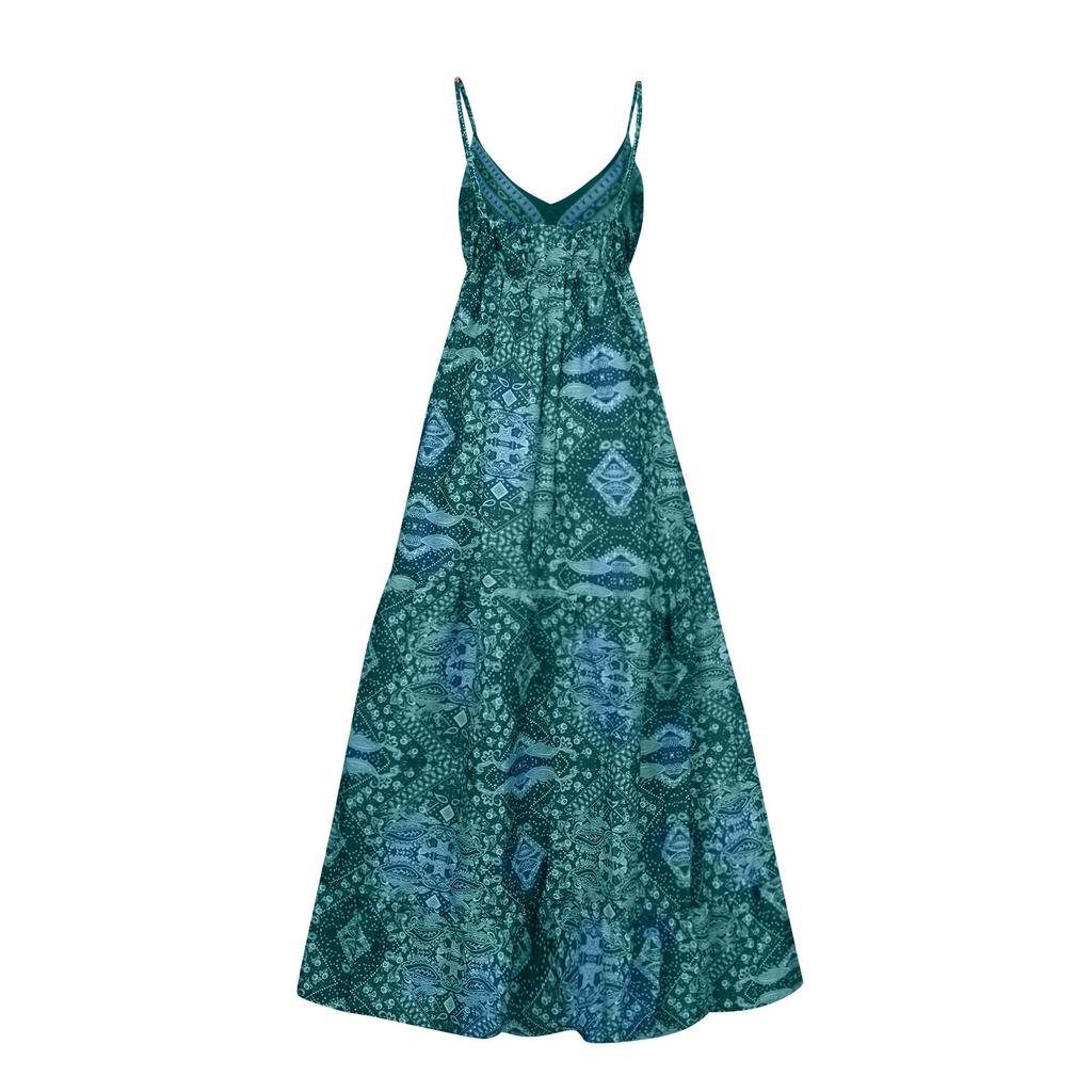 Женское повседневное свободное платье без рукавов с v-образным вырезом и модным принтом