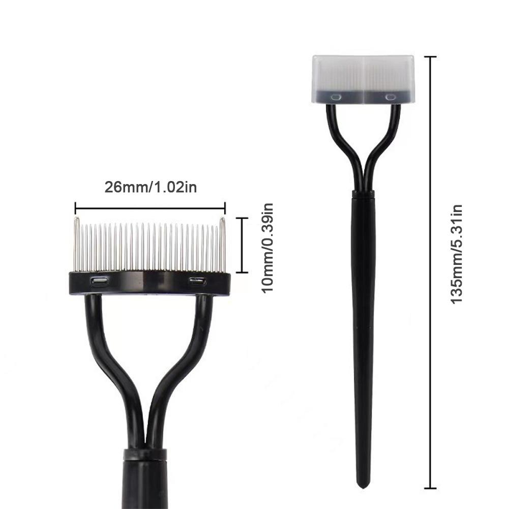 1pc Eyelash Comb Lash Makeup Eyelash Separator Eyebrow Grooming Brush Tool with Transparent Case Curved Design Fit the Eye Shape