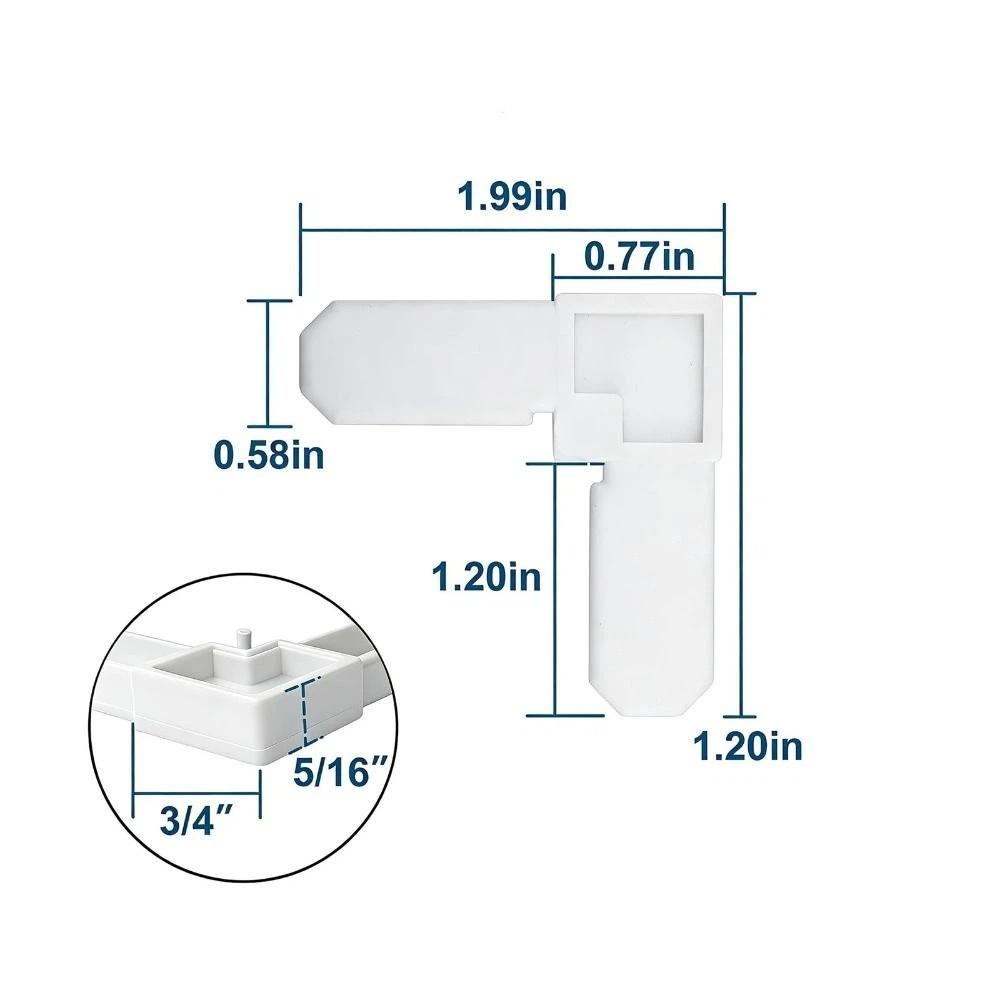 5/16 x 3/4 Inch Plastic Right Angle Corner Bracket Right Angle L-Shaped Corner Bracket Frame Joint