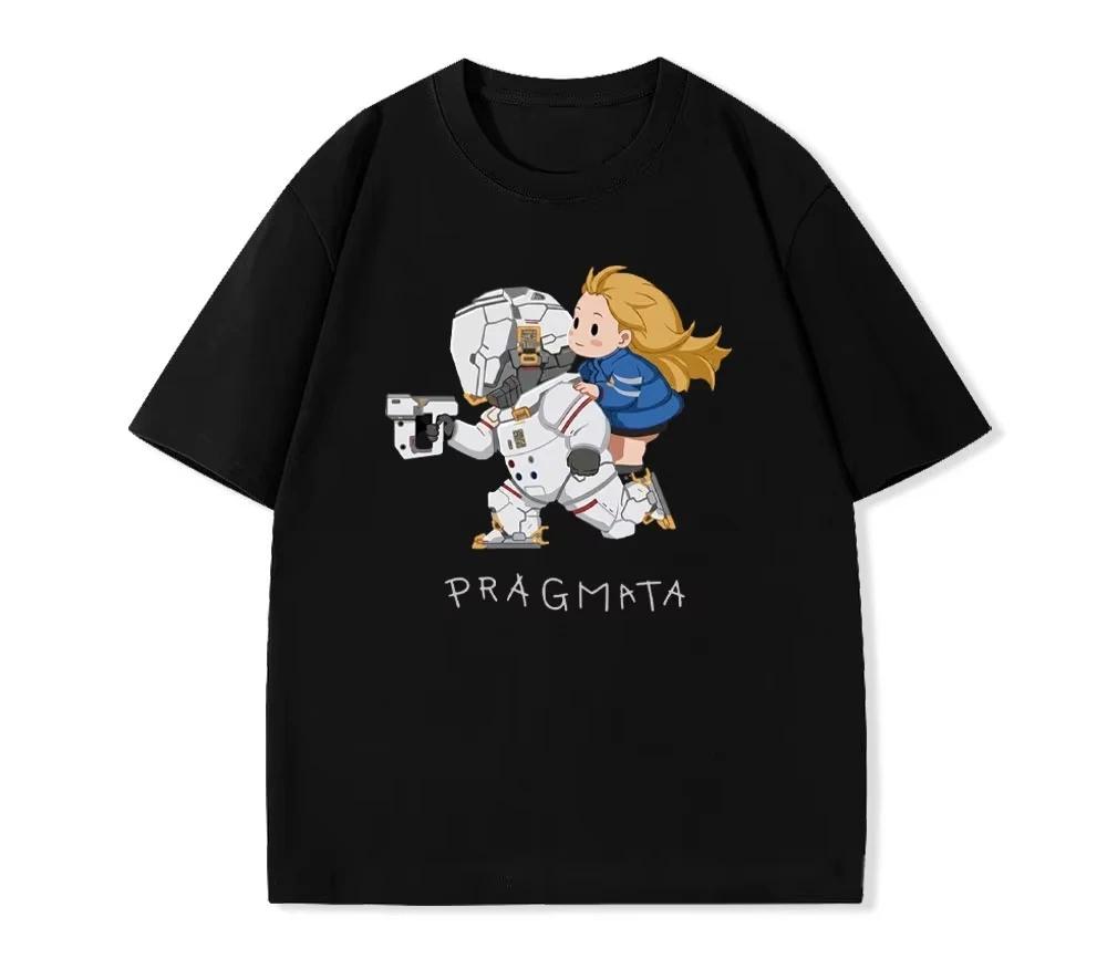 Мужская футболка Pragmata Diana Аниме Девушка D-I-0336-7 Рубашка Научная фантастика Приключенческая игра Футболка Женщина Мужчина Летние Хлопковые Футболки