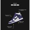 Nike Dunk High GS White Midnight Navy Детские кроссовки Фиолетовый электро-фиолетовый DH9751-100