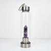 500ML Natural Gemstone Glass Carafe Direct Drinking Crystal Stick Cup Glass Bottle with Rope