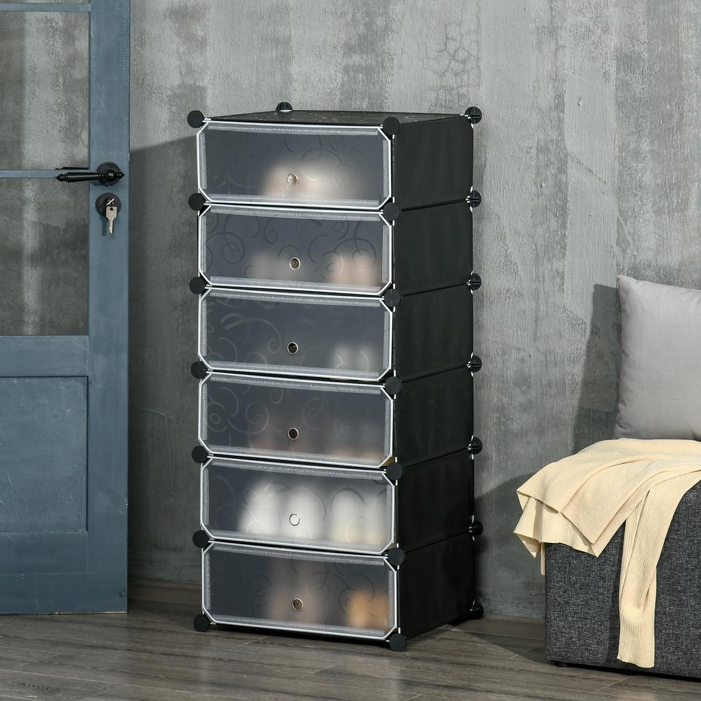 Six Cube Modular Storage Storage Unit - Black