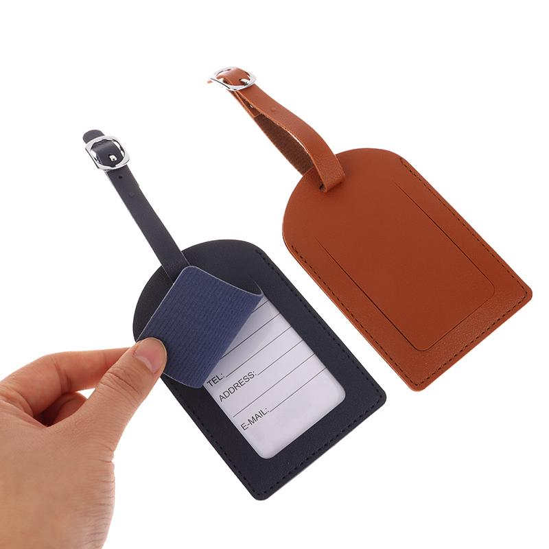 1 шт. Портативная бирка для багажа из искусственной кожи, идентификационная этикетка для чемодана, багажная доска, имя бирки, адрес, держатель для проездного паспорта