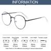Fashion Round Portable Eye Protection Metal Glasses Anti-Blue Light Eyeglasses Ultra Light Frame