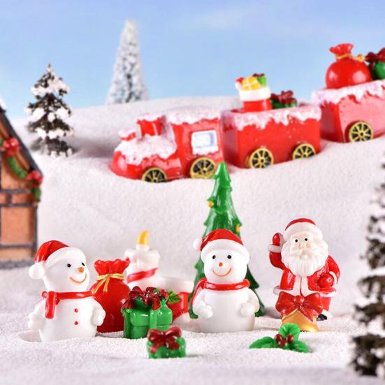 Смола Мини Рождественский Дед Мороз Елка Снеговик Фигурка Сделай сам Фея Сад Декор