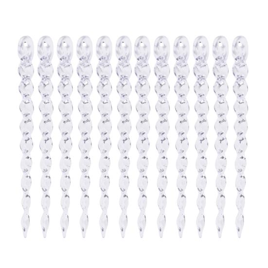 12 Pcs Clear Crystal-like Icicles Pendant Realistic Icicle Hanging Ornament Simulated Spiral Ice Cone for Xmas Tree Winter Ice Snow Theme Wonderland